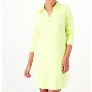 Candace Cameron Bure Lightweight French Terry Y Neck Collared Dress Sz Small